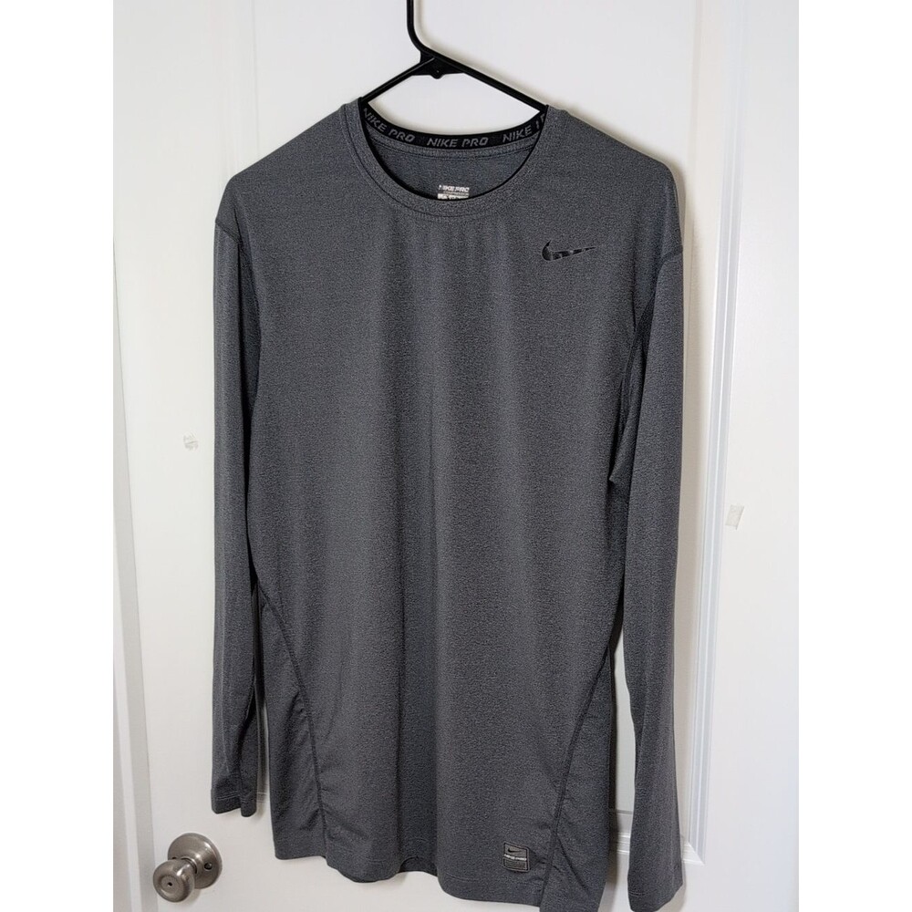 Nike Long-Sleeve Dri-FIT Compression Performance Shirt - Charcoal Gray